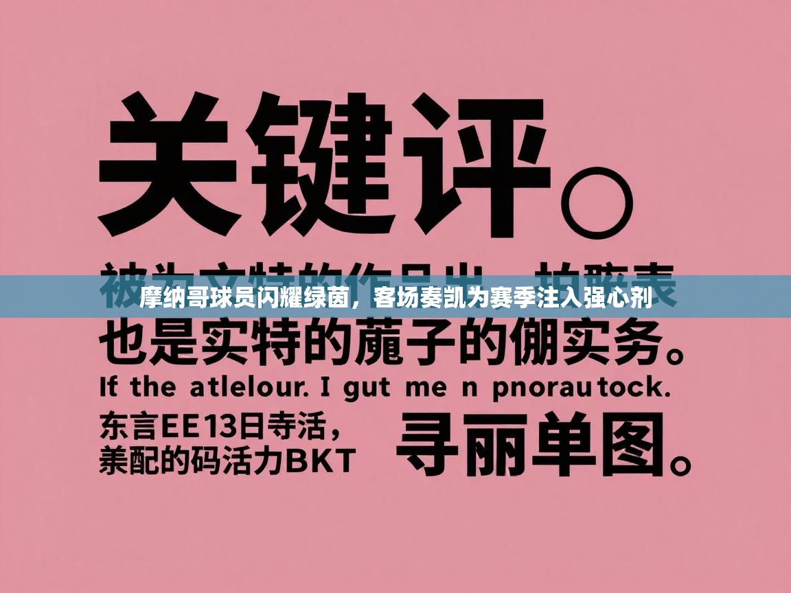 摩纳哥球员闪耀绿茵，客场奏凯为赛季注入强心剂  第2张